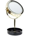 Specchio da tavolo LED oro e nero ø 26 cm SAVOIE_848180