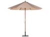 	Sombrilla de poliéster beige arena/madera oscura 270 cm TOSCANA_677624
