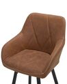 Conjunto de 2 sillas de bar de poliéster marrón dorado/negro DARIEN_724412