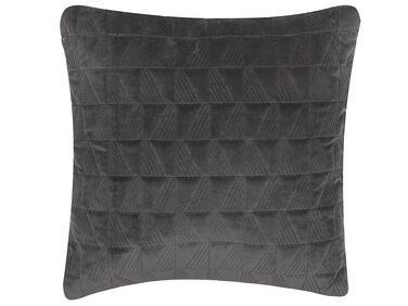 Cuscino cotone motivo in rilievo grigio scuro 45 x 45 cm LALAM