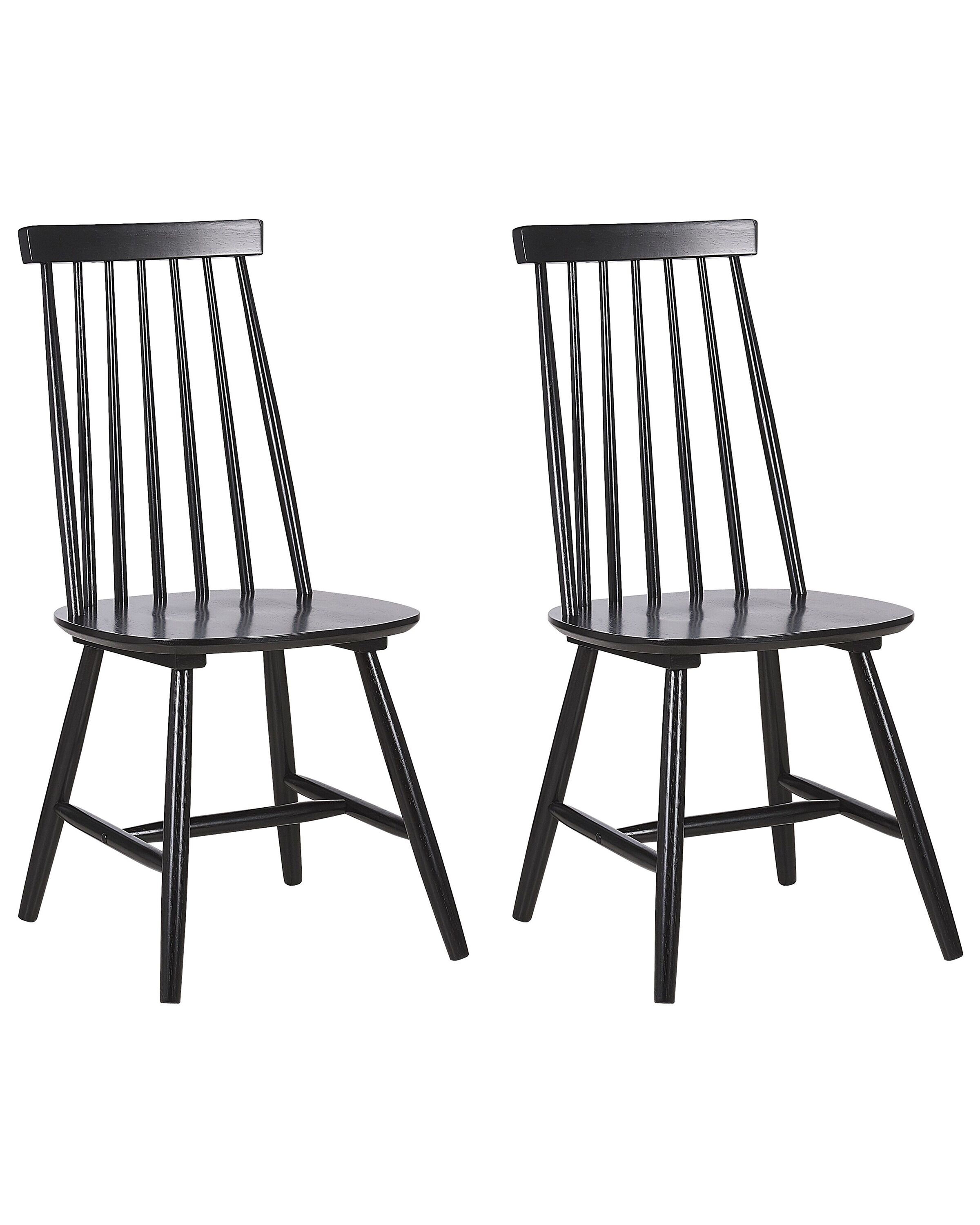 Conjunto de 2 sillas de comedor negras VENTNOR 