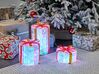 Sada 3 vonkajších LED dekorácií vianočné darčeky 30 cm viacfarebná GRIMSEY_880378