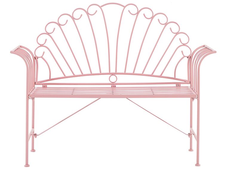 Gartenbank rosa Metall 2-Sitzer 125 cm CAVINIA_774633