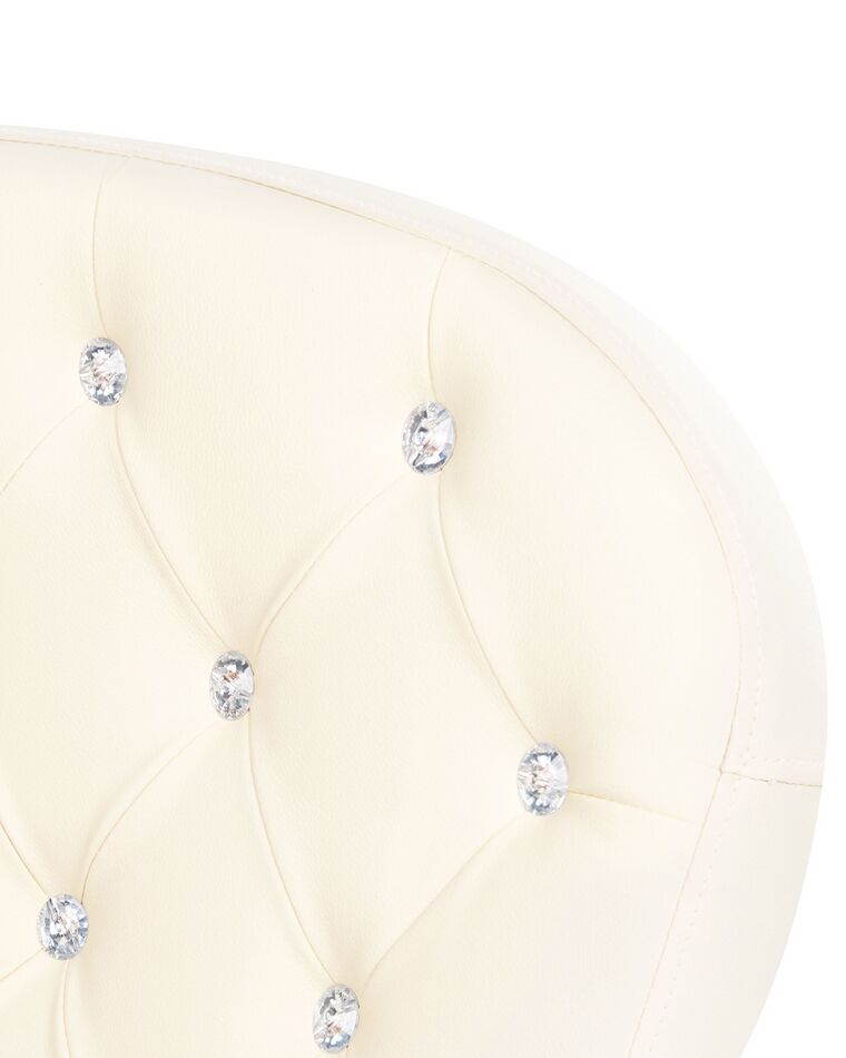 Swivel Faux Leather Office Chair Beige with Crystals PRINCESS Beliani.fi