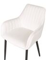 Conjunto de 2 sillas de comedor en terciopelo blanco crema WELLSTON_901870