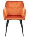 Lot de 2 chaises en velours orange JASMIN_859380