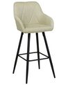 Set of 2 Fabric Bar Chairs Light Green DARIEN_877602