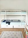 Łóżko piętrowe z szufladami drewniane 90 x 200 cm białe REGAT_829068