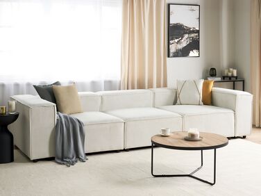 3-seters modulær sofa kordfløyel Off-white APRICA