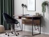 Home Office Desk with Shelf 120 x 60 cm Dark Wood and Black FORRES_725961