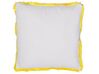 Lot de 2 coussins décoratifs motif singe 45 x 45 cm jaune / blanc MANJU_801371