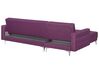 Canapé angle droite convertible en tissu violet 4 places ABERDEEN_736845