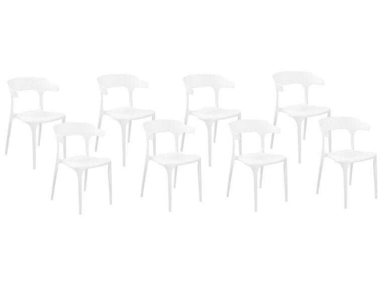Sada 8 jídelních židlí bílé GUBBIO_853003