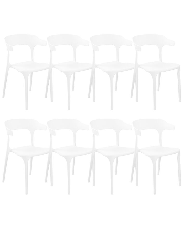 Conjunto de 8 cadeiras de jantar brancas GUBBIO _853003