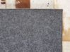 Kožený patchworkový koberec 160 x 230 cm hnědo-bílý CAMILI_780742