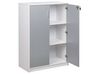 2 Door Storage Cabinet 117 cm Grey and White ZEHNA_885515