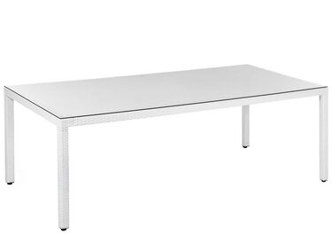 Puutarhapöytä polyrottinki valkoinen 220 cm ITALY
