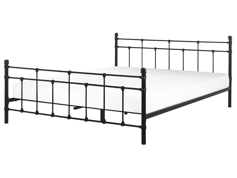 Metal EU King Size Bed Frame Black LYNX_806513