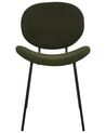 Set of 2 Boucle Dining Chairs Dark Green LUANA_873694