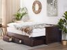 Drevená rozkladacia posteľ s úložným priestorom 90/180x200 cm hnedá CAHORS_729425