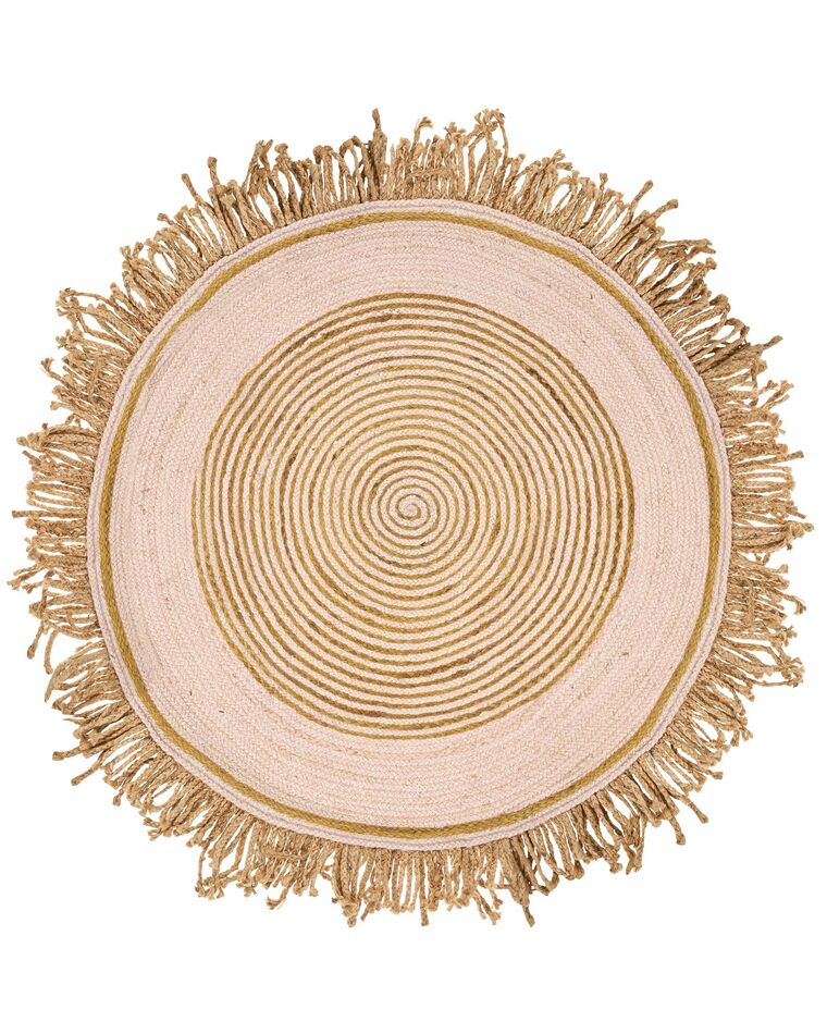 Pyöreä matto juutti beige ⌀ 140 cm GODEKLI_904072