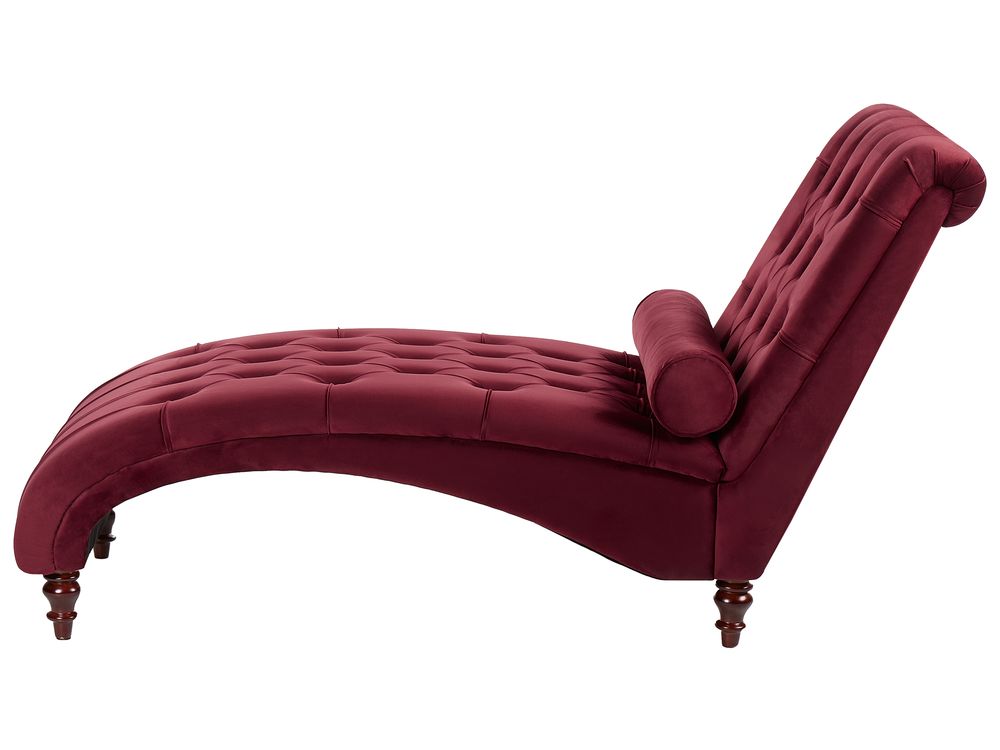 Velvet Chaise Lounge Burgundy MURET ex Factury at Fair Price Right