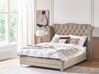 Łóżko welurowe 160 x 200 cm szarobeżowe AYETTE_832157