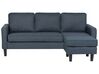 3 Seater Fabric Sofa with Ottoman Dark Grey AVESTA_741942