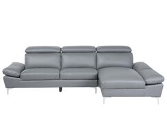 4-istuttava kulmasohva nahka vasenk. harmaa FARILA 4-istuttava kulmasohva nahka vasenk. harmaa FARILA