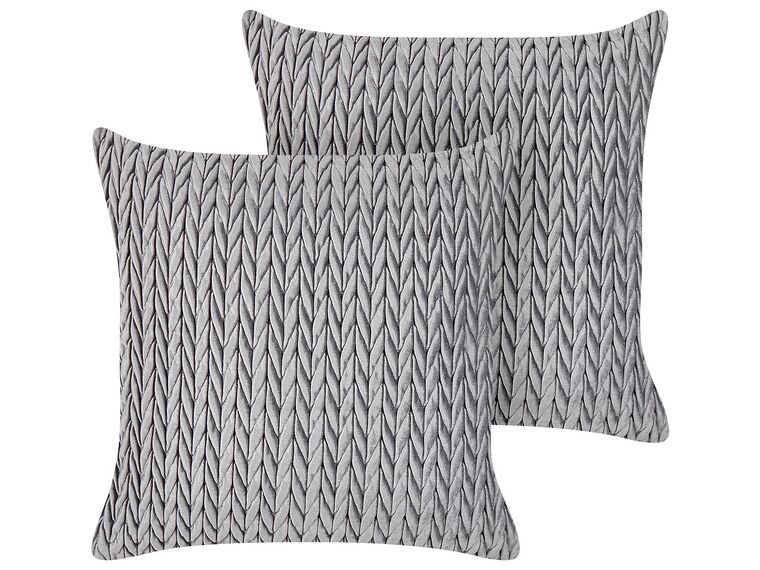 Set of 2 Cushions 45 x 45 cm Grey ECLIPTA_902963