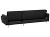 Left Hand Faux Leather Corner Sofa with Ottoman Black ABERDEEN_715632