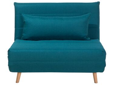Fabric Single Sofa Bed Blue SETTEN