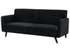 Velvet Fabric Sofa Bed Black SENJA_707190