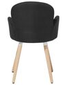 	Conjunto de 2 sillas de comedor de poliéster negro/madera clara BROOKVILLE_696186