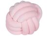 Dekokissen Knoten Ball Flechtmuster Samtstoff rosa 30 x 30 cm MALNI_790141
