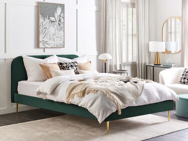 Velvet EU Super King Size Bed Green FLAYAT
