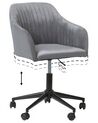 Krzesło biurowe regulowane welurowe szare VENICE_863005