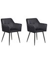 Set of 2 Velvet Dining Chairs Black JASMIN_859403