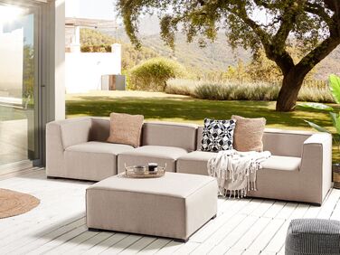 4 Seater Modular Garden Sofa Set Beige AREZZO