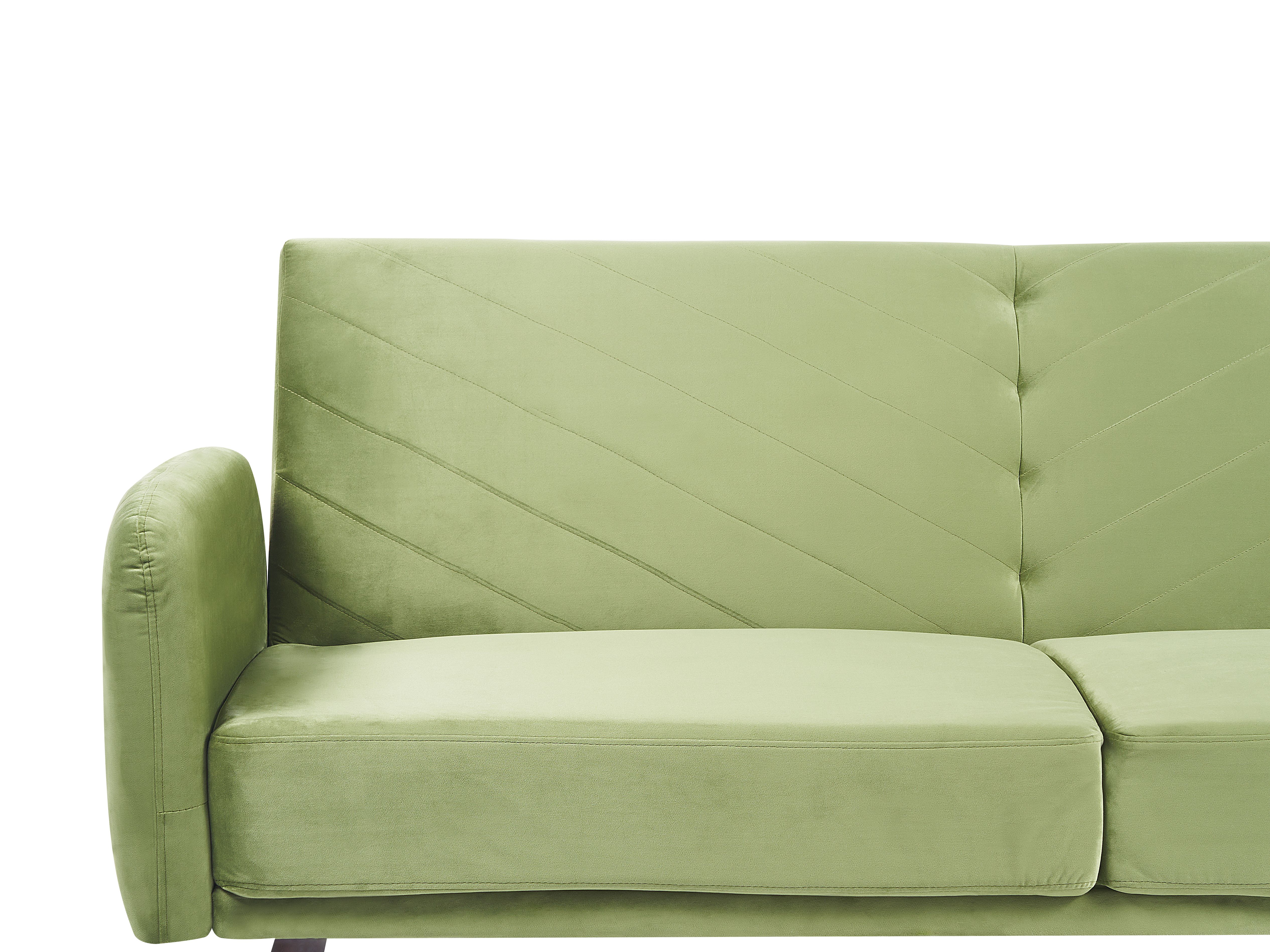 Canapé Lit Clic Clac Convertible 3 Places en Velours Vert Canapé Lit Clic Clac Convertible 3 Places en Velours Vert
