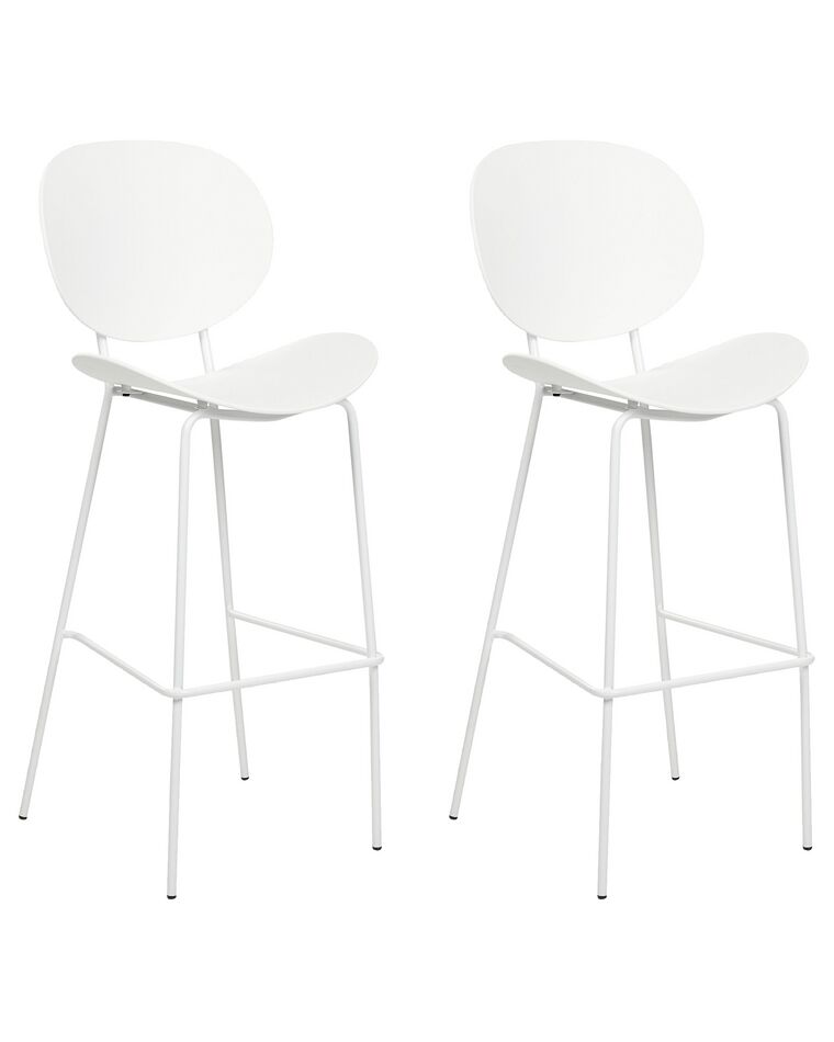 Set di 2 sedie da bar materiale sintetico bianco SHONTO_886194