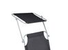 Steel Reclining Sun Lounger with Canopy Black FOLIGNO_810049