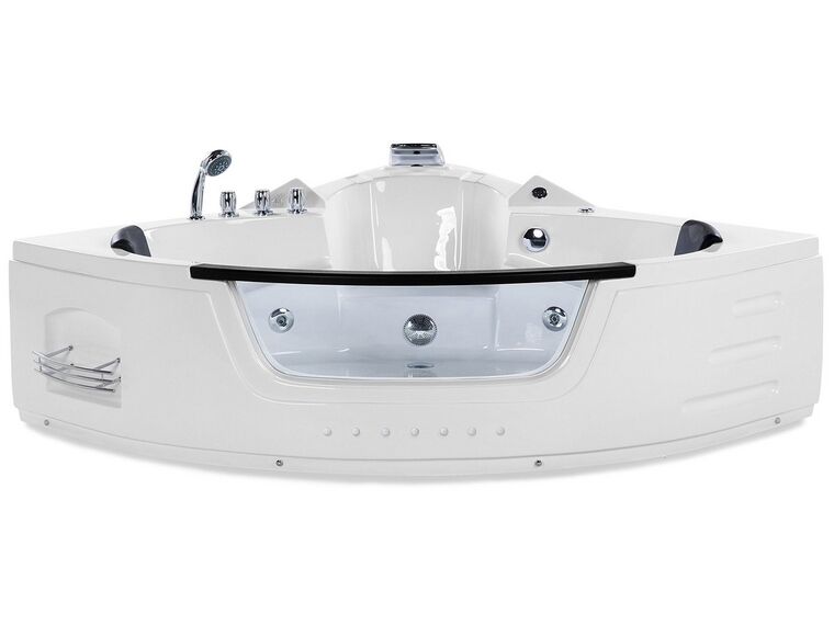 Whirlpool Badewanne weiss Eckmodell mit LED 214 x 155 cm MARTINICA_678938