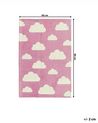Cotton Kids Rug Cloud Print 60 x 90 cm Pink GWALIJAR_790769