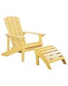 Garden Chair with Footstool Yellow ADIRONDACK_809663