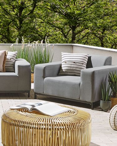 Set of 2 Garden Armchairs Grey with Black ROVIGO