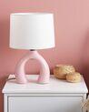 Lampa stołowa ceramiczna różowa ABBIE_891569