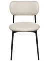 Set of 2 Fabric Dining Chairs Beige CASEY_884552