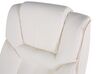 Silla de oficina reclinable de piel sintética beige crema/plateado ADVANCE_504702