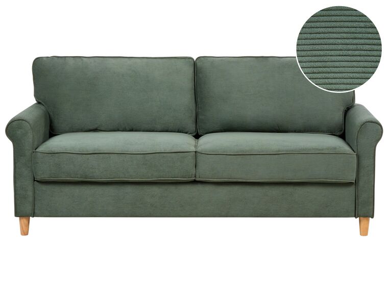 3-istuttava sohva vakosametti tummanvihreä RONNEBY_901422